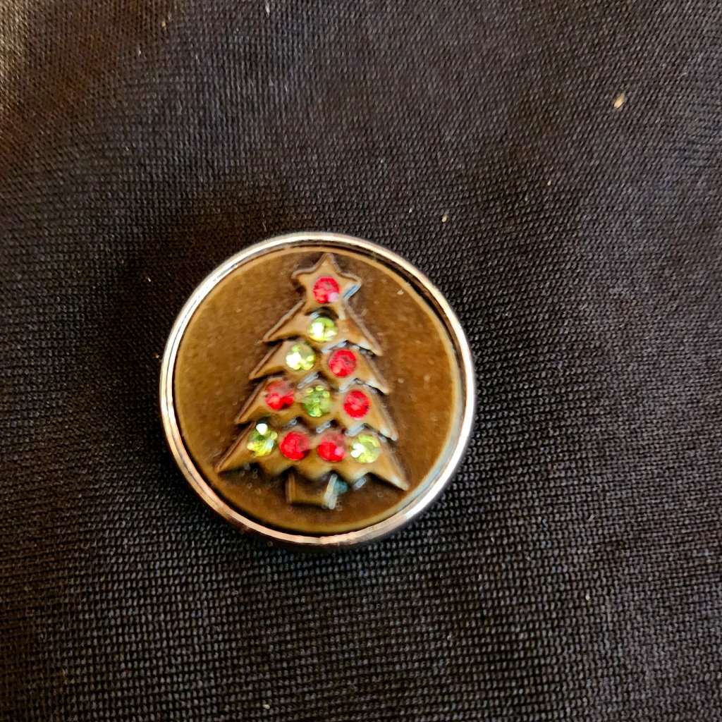 Original Ginger Snap Button Charm 18/22 Christmas Tree